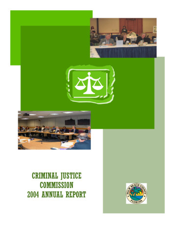 CRIMINAL JUSTICE COMMISSION 2004 ANNUAL REPORT - Palm Beach County, Florida