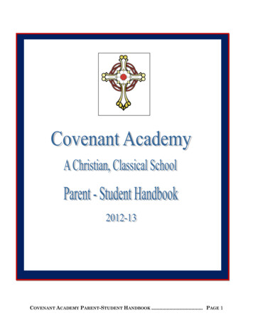 Covenant Academy Parent-student Handbook Page 1