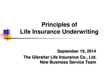 Principles Of Life Insurance Underwriting - OLIS