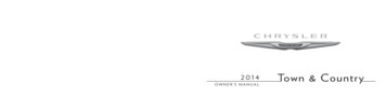 2014 Chrysler Town & Country Owner's Manual - Stellantis