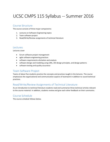 UCSC CMPS 115 Syllabus -- Summer 2016