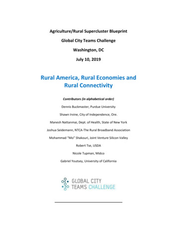 Rural America, Rural Economies And Rural Connectivity
