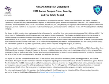 ABILENE CHRISTIAN UNIVERSITY 2020 Annual Campus Crime, Security, And .