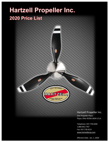 2020 Price List - Hartzell Propeller Inc.