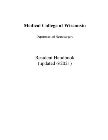 Resident Handbook (updated 6/2021) - Mcw.edu