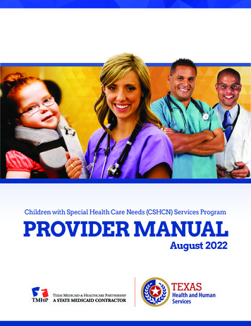 Children With Special Health Care Needs (CSHCN) Services Program .