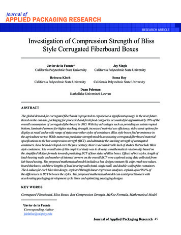Investigation Of Compression Strength Of Bliss Style Corrugated .