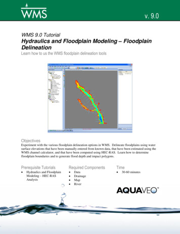WMS 9.0 Tutorial Hydraulics And Floodplain Modeling Delineation - Aquaveo