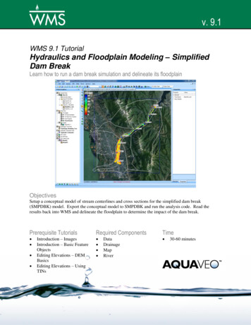 WMS 9.1 Tutorial Hydraulics And Floodplain Modeling Dam Break - Aquaveo