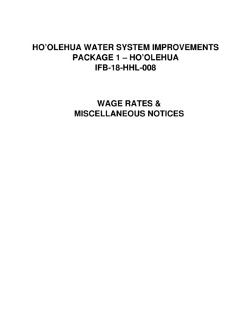 Ho'Olehua Water System Improvements Package 1 - Ho'Olehua Ifb-18-hhl .