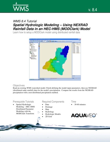 WMS 8.4 Tutorial Spatial Hydrologic Modeling - Using NEXRAD Rainfall .