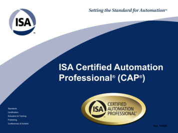 ISA Certified Automation Professional (CAP - Engineers Community
