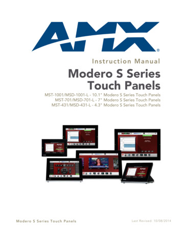 Instruction Manual - Modero S-Series Touch Panels - CNET Content