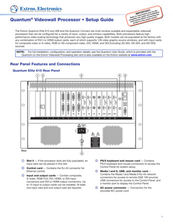 Quantum Videowall Processor Setup Guide - Extron