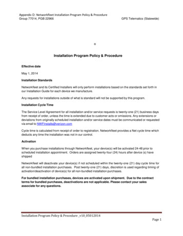Installation Program Policy & Procedure