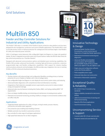 Multilin 850 Advanced Feeder Protection And Management Relay Brochure
