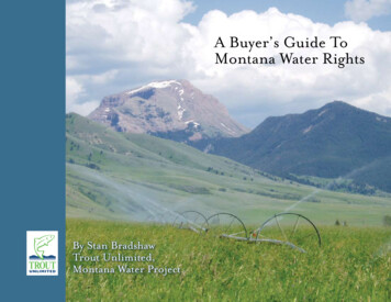 A Buyer's Guide To Montana Water Rights - Montana State University
