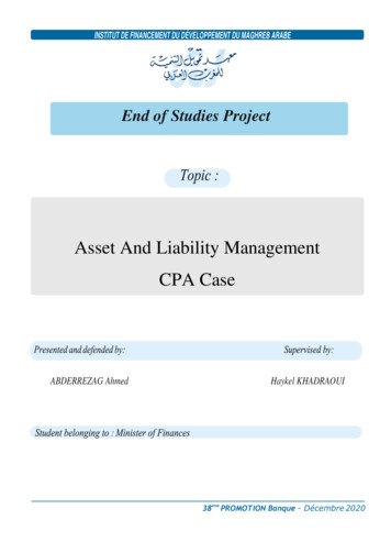 Asset And Liability Management CPA Case - Ifid-concours 