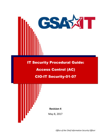 IT Security Procedural Guide: Access Control (AC) CIO-IT Security . - GSA
