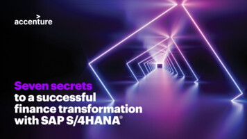 Seven Secrets To A Successful Finance Transformation With . - Accenture