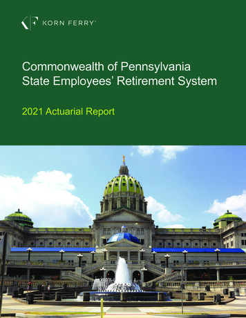 COMMONWEALTH OF PENNSYLVANIA - Pennsylvania State Employees' Retirement .
