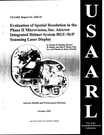 Evaluation Of Spatial Resolution In The Phase II Microvision, Inc .