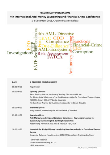 PRELIMINARY PROGRAMME 4th International Anti-Money Laundering And .