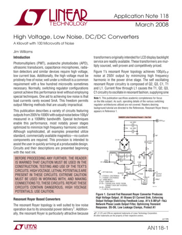 AN118 - AN118 - High Voltage, Low Noise, DC/DC Converters - Analog Devices