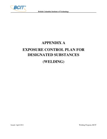 Appendix A Exposure Control Plan For Designated Substances (Welding)