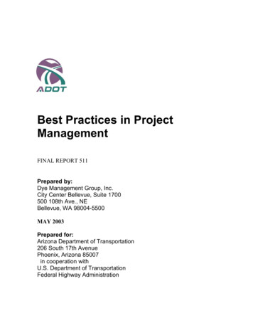 SPR-511: Best Practices In Project Management - Arizona Department Of .