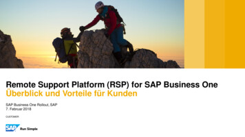 Remote Support Platform (RSP) For SAP Business One - Überblick Und .