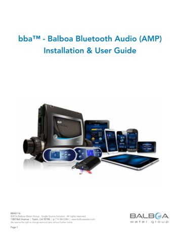 Bba - Balboa Bluetooth Audio (AMP) Installation & User Guide