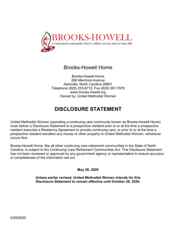 Brooks-Howell Home (2020) Disclosure Statement - NC