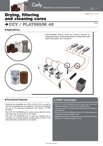 Drying, Filtering And Cleaning Cores CCCY / PLATINIUM 48 - Darment