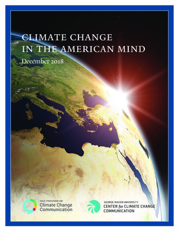 Climate Change In The American Mind - Yale Program On Climate Change .