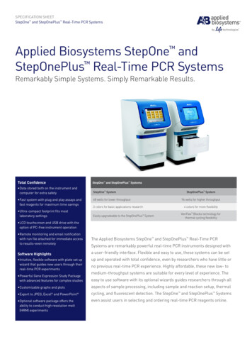 Applied Biosystems StepOne And StepOnePlus Real-Time PCR Systems