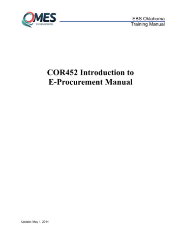COR452 E-Procurement Manual - Oklahoma