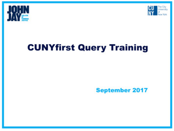 CUNYfirst Query Training - John Jay College Of Criminal Justice