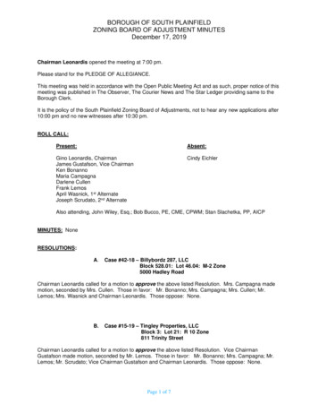 BOROUGH OF SOUTH PLAINFIELD ZONING BOARD OF ADJUSTMENT MINUTES December .