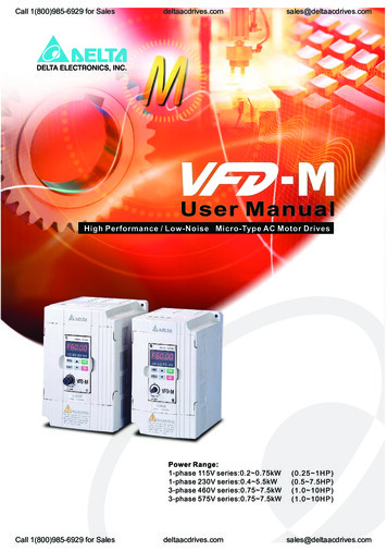 User Manual - Delta AC Drives - Delta VFD