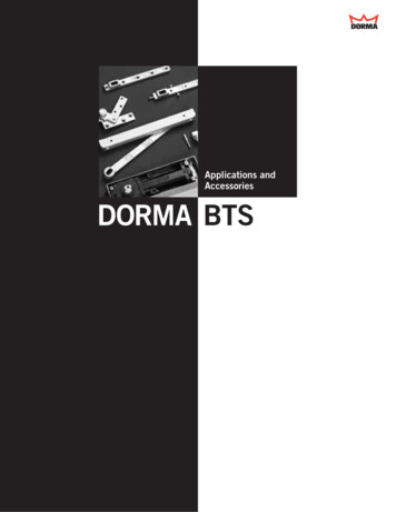 Applications And Accessories DORMA BTS - Access Hardware Supply Inc.
