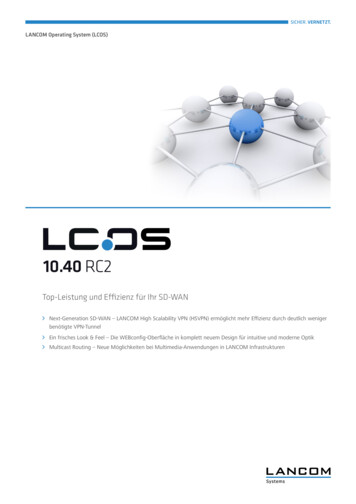 LANCOM Datenblatt - LCOS 10.40 RC2 - LANCOM Systems