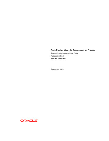 Agile Product Lifecycle Management For Process Product Quality . - Oracle