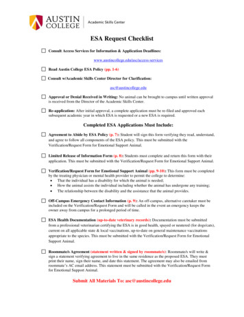 ESA Request Checklist - Austin College