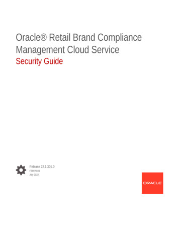 Management Cloud Service Oracle Retail Brand Compliance Security Guide