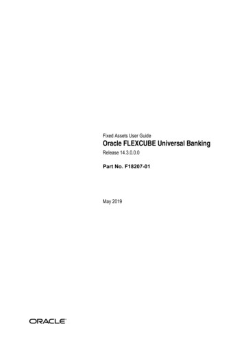 Fixed Assets User Guide Oracle FLEXCUBE Universal Banking