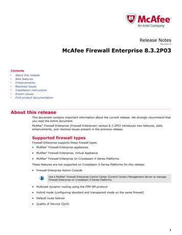 Revision B McAfee Firewall Enterprise 8.3 - Websense