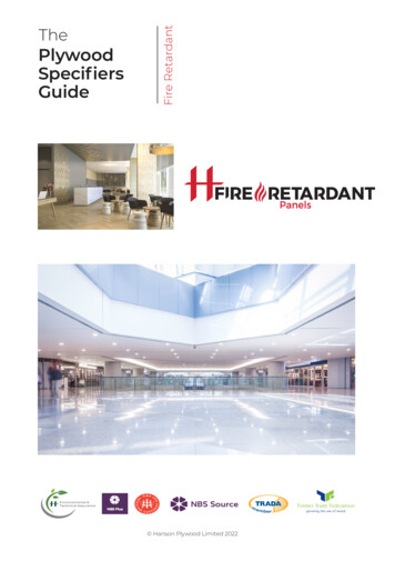 The Plywood Specifiers Guide Fire Retardant - Hanson Plywood