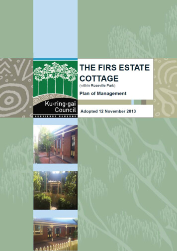 The Firs Estate Cottage - Plan Of Management - Adopted 12 11 2013