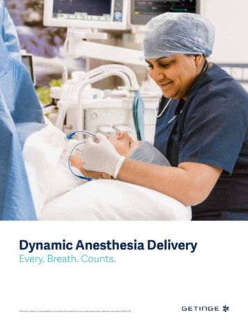 Dynamic Anesthesia Delivery - Getinge